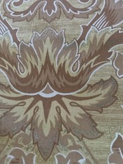 Brunschwig Fils Fabric 10 Yds Jacobean Ornate Baroque Floral Gold Accents 1996