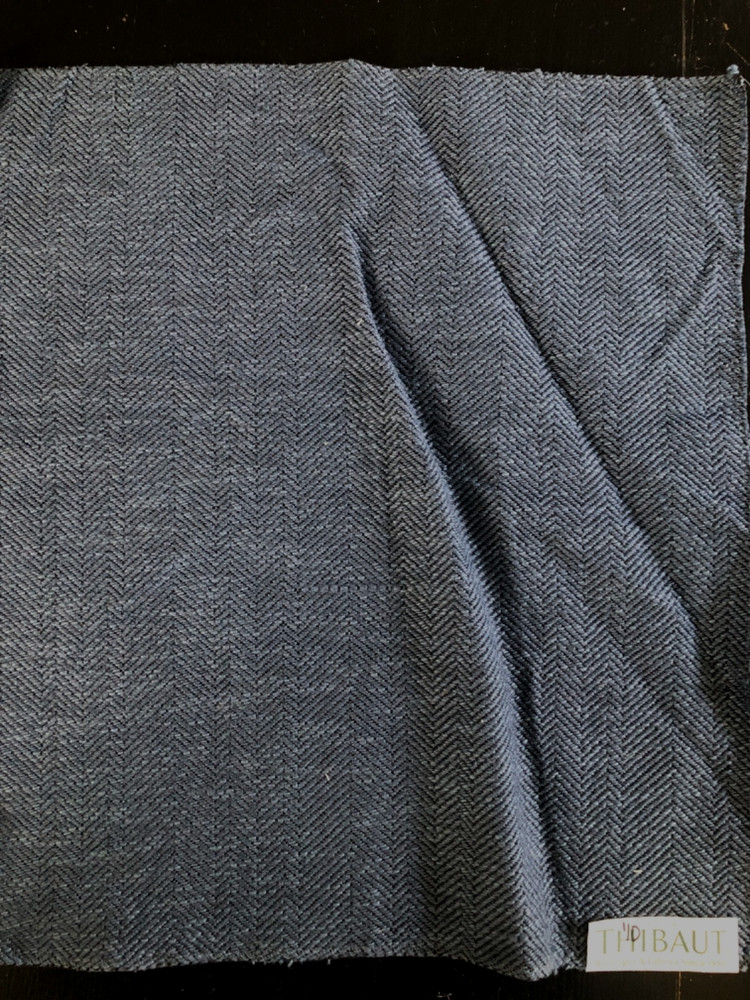 THIBAUT Huntley Herringbone in Navy 17 x 17 1/4″ Woven Fabric Sample