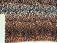 Leopard Animal Print Knit Fabric Stretch Black Tan & Brown Shades 2 Yards