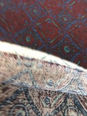 Remnant Fabric – 58″ x 14″ – Maroon Blue Print #F