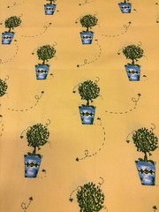 Decor Yellow Fabric Flower Pots 1 yard X 56″ wide by Spectrum Fabric