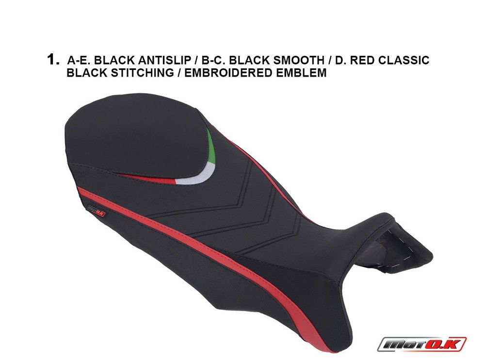 SEAT COVER for MV Agusta Rivale 800 (’13-’18) MotOK Antislip w/ Pattern & Emblem