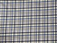 By 1/2 Yd Blue Black White Homespun Plaid Check Cotton Fabric BTHY