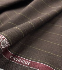 Holland & Sherry Brown Green Stripe Wool Cashmere Silk Fabric – 3.80m x 1.50m