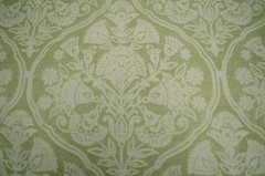 Bickleigh Pear Green Cream Printed Floral Damask Covington Fabric