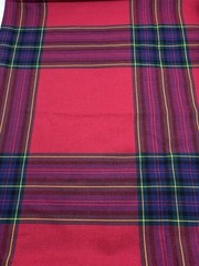 Scottish Tartan Double Sided Fabric Wool Plaid Burgundy Blue Yellow Green 4YDx62