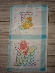 care bears letter monogram fun fabric F M 5 x 5 inch 2 blocks 1pc