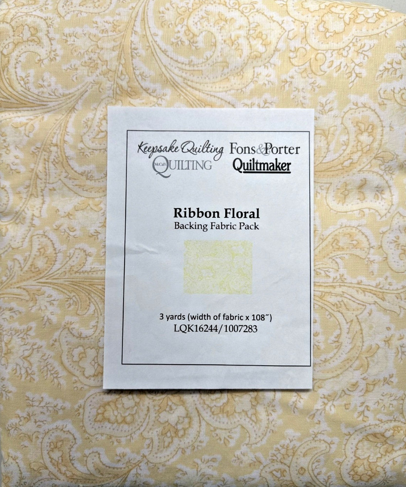 RIBBON FLORAL BACKING FABRIC PACK FOR KEEPSAKE QUILTING 3YDS X 108″