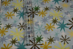 CIRCLES STARS cotton fabric piece 18″ x 43″ yellow green brown peach blue
