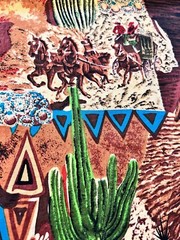 Western Cowboy Cotton Fabric S Shamash and Sons 40×34”