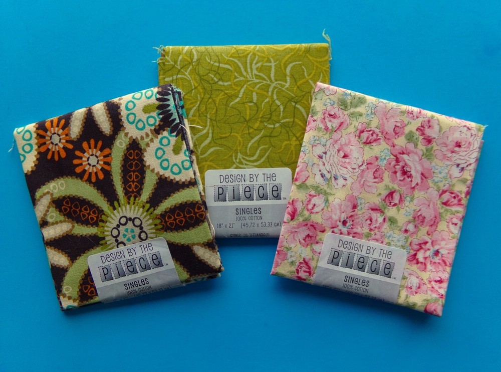 Design By Piece Fat Quarters 100% Cotton 18″ x 21″ Pink Floral Groovy Paisley