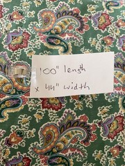 Vintage Cranston Paisley Sage Green Cotton Quilting Fabric Spring Floral 2.75 yd