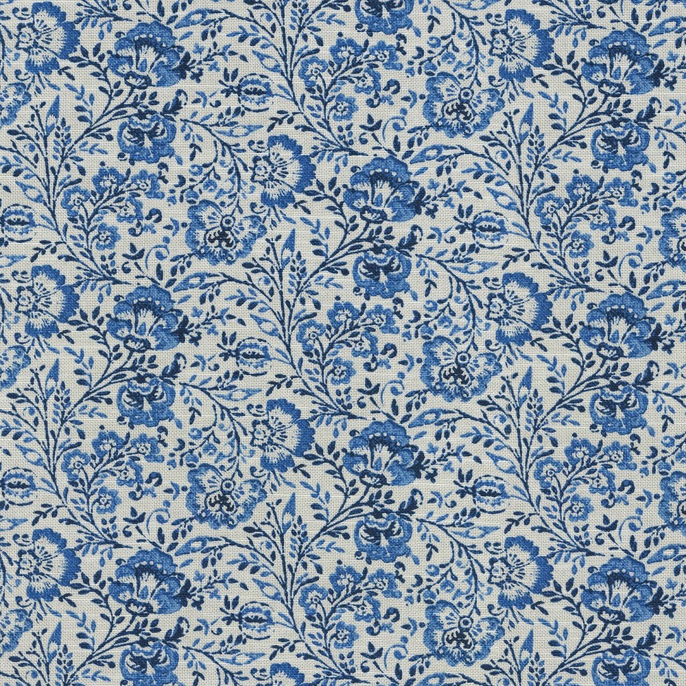 P Kaufmann FILIGREE AEGEAN Cotton Blue Floral Jacobean Drapery Uph Fabric