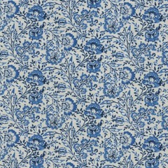 P Kaufmann FILIGREE AEGEAN Cotton Blue Floral Jacobean Drapery Uph Fabric