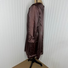 Vintage Union Made Womens Coat Lining Salvaged Brown Satin Wool Textile READ
