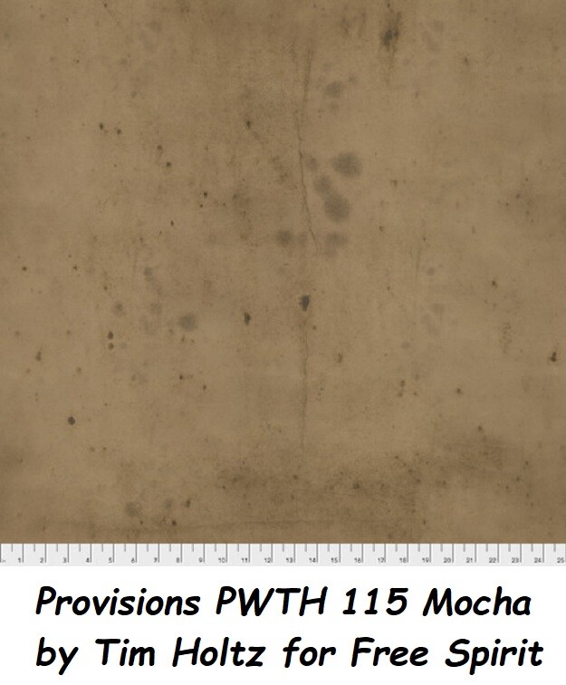 Provisions Tonal Cotton Quilt fabric Tim Holtz / Free Spirit PWTH 115 Mocha