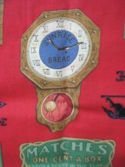 GENERAL STORE MOTIFS -COTTON PRINT FABRIC-RED -1/2 YARD