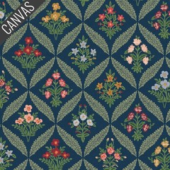 Estee Garden Canvas in Navy Multi | Dahlia | Cotton+Steel