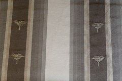 Serengeti Stripe, a silk and linen woven high-end decorator material in neutrals