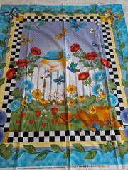 Cotton Fabric Panel GARDEN Possibilities Nancy Smith Lynda Milligan 35″ W x 45″H