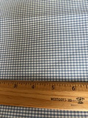 Blue & White Gingham Small Check Fabric 1 5/8 Yards Quilting Fabric