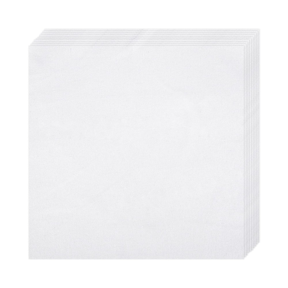 10 PCS White Natural Cotton Embroidery Fabric Cloth Squares 20×20 Inch