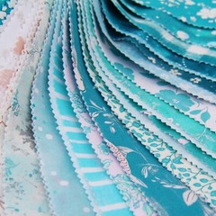 Threadart Cotton Quilting Fabric By The Yard – Vintage Collection – Aqua Hatch