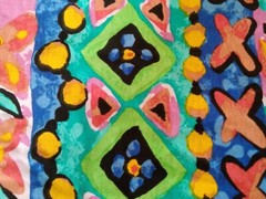 Fabric Vintage 1980’s Gilbert Frank Guilford Mills Retro Geometric Hippie Floral