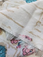40s 50s Floral Motifs Cotton Fabric 36.5″w X 1.1yds Feedsack Style STAINED