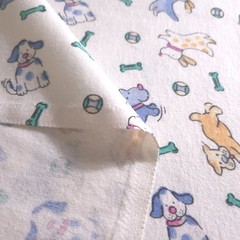 Blue and Brown Puppies Flannel Fabric 45″ By The Yard