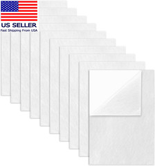10 Pack Self Adhesive Felt Sheets – White Felt Fabric with Adhesive Backing – Pe