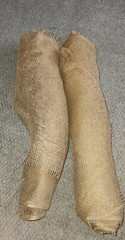 Lot of Open Weave Brown Jute Fabric On The Roll Burlap