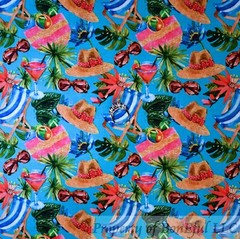 BonEful Fabric FQ Cotton Quilt Black Rainbow Sea World Fish Dolphin Shark Water