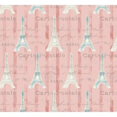 Fabric Eiffel Tower Paris on Pink David TEXTILES Cotton 1/4 yard 4253