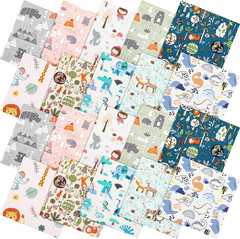 10 Pcs Jungle Animals Quilting Fabric Bundles 20 X 20 Inch | Forest Animals, Fat