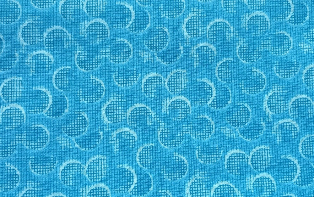 1 Yard Blue & White Abstract Swirl Print BTY 100% Cotton Sewing Fabric