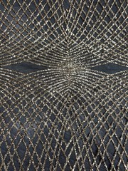 Jordyn GOLD Diamond Sequins on BLACK Mesh Lace Fabric by the Yard – 10008