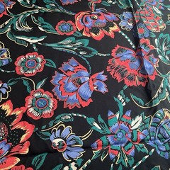 Bold Vibrant Blended Fabric Double Sided 2.5 Yards x 60″ Wide Floral Pattern VTG
