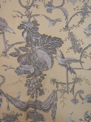 Brunschwig & Fils, Kininvie Print, Bird Toile, BTY, Color Vanilla