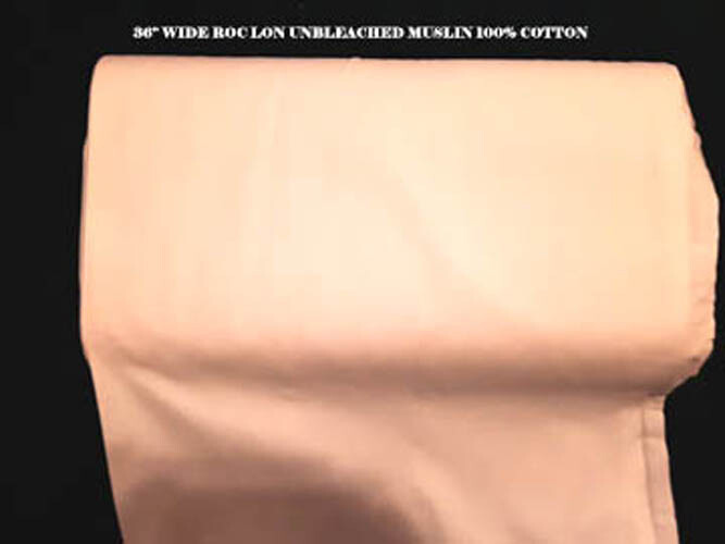 100% Cotton Fabric BTY 36″ Roc-Lon Permanent Press Unbleached Pre-Shrunk Muslin