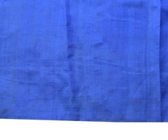Sushila Vintage Blue Sari Remnant Scrap Multi-Purpose Pure Silk Craft Fabric