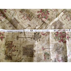 Retired Waverly Sunset Boulevard Fabric 1.8 + Yards CA Landmarks Tea Stained Tan