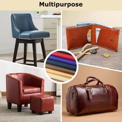 Faux Leather Fabric 54″ Wide Vinyl Upholstery Fabric by the Yard 0.7MM Thick Sof
