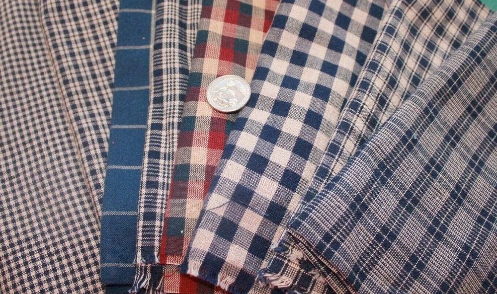 Homespun Woven Blue Checks & Plaids Fat Quarters Your Choice