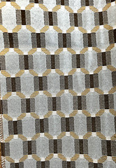Century Geometric Designer Canvas Upholstery Fabric 17.5 x 21.5″ Blue Gray Beige