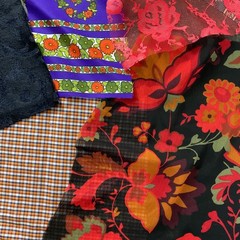 Boho Revival Fragment Pack, 30 Vintage & Reclaimed Fabric Pieces, Textile Art