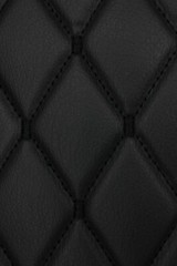 Black Quilted Vinyl Grain Faux Leather Upholstery Fabric | 2″x3″-5x8cm 55″ – 4mm