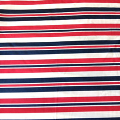Fabric Red White & Blue Stripe Polyester Stretch Knit 3 Yards Retro Yacht VTG