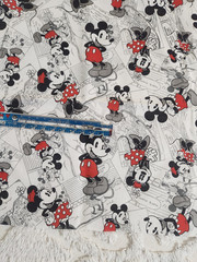 Vintage Mickey Mouse Cotton Quilt Red White DISNEY Mickey Minnie Mouse Dot 45×55