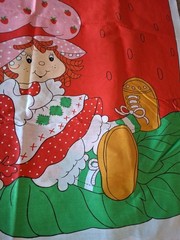Vintage 1981 Strawberry Shortcake Quilt Fabric Panel Large Springs Mills 5721